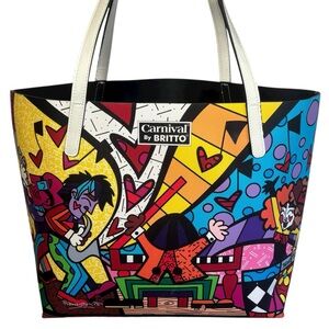 Carnival by Britto Limited Edition Mardi Gras Tote Bag Colorful Pop Art
